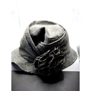 vintage Rose Cloche Hat Gray Mix San Diego Hat Co. Polyester and Wool Fabric